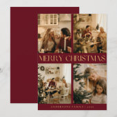 Moderne stijlvolle rode vrolijke kerstvakantie Kaa Feestdagenkaart (Voorkant / Achterkant)