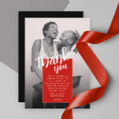 Moderne stijlvolle rode witte foto QR dank u kaart