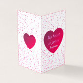 Moderne stijlvolle rode witte hart Valentijnsdag Kaart (Buitenkant)