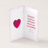 Moderne stijlvolle rode witte hart Valentijnsdag Kaart (Binnen)