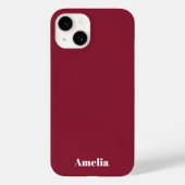 moderne stijlvolle rode witte script Gepersonalise Case-Mate iPhone Case (Achterkant)