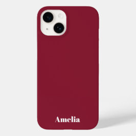 moderne stijlvolle rode witte script Gepersonalise Case-Mate iPhone 14 Hoesje