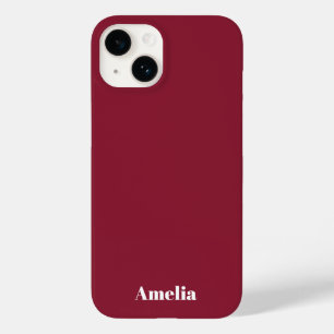 moderne stijlvolle rode witte script Gepersonalise Case-Mate iPhone 14 Hoesje