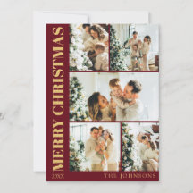 Moderne Stijlvolle Rood Goud Typografie Kerstmis