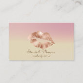 Moderne stijlvolle Roos Gold Lips Visitekaartje (Voorkant)