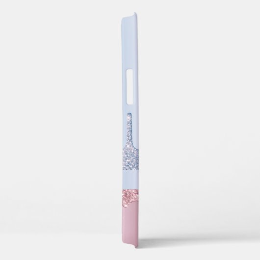 Moderne, stijlvolle roos goudblauwe glitter druppe Case-Mate iPhone case (Achterkant / Rechts)