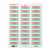 Moderne, stijlvolle roze en groene verloop etiket (Full Sheet)
