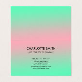 Moderne, stijlvolle roze en groene verloop  visitekaartje (Buitenkant ongevouwen)
