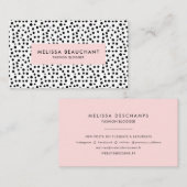 Moderne stijlvolle roze en zwarte Stippen | Gepers Visitekaartje (Voorkant / Achterkant)