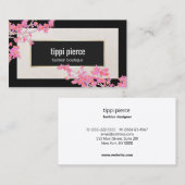 Moderne, stijlvolle, roze Floral Designer Visitekaartje (Voorkant / Achterkant)