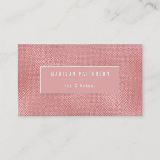 Moderne, stijlvolle roze Folie, getextureerd Profe Visitekaartje (Voorkant)