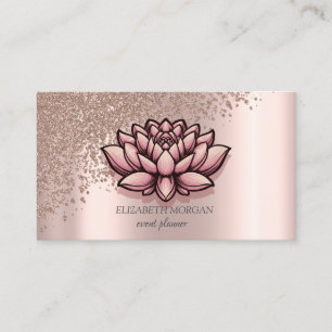 Moderne stijlvolle roze gouden diamanten lotus visitekaartje