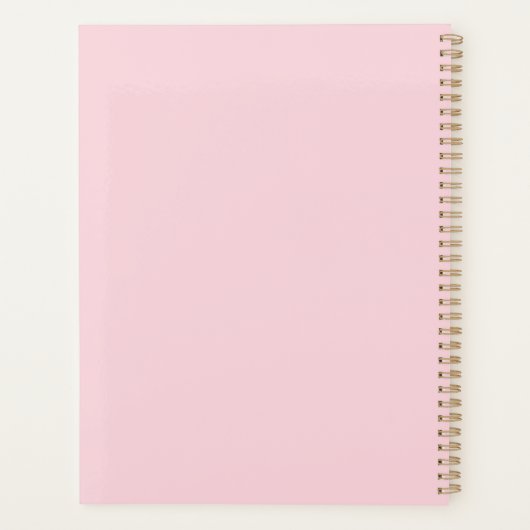 Moderne Stijlvolle Roze Gouden Script Monogram 202 Planner (Achterkant)