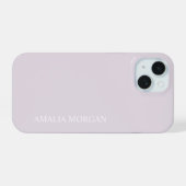 Moderne stijlvolle roze monogram iPhone 15 case (Achterkant horizontaal)