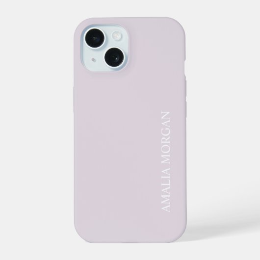 Moderne stijlvolle roze monogram iPhone 15 case (Achterkant)