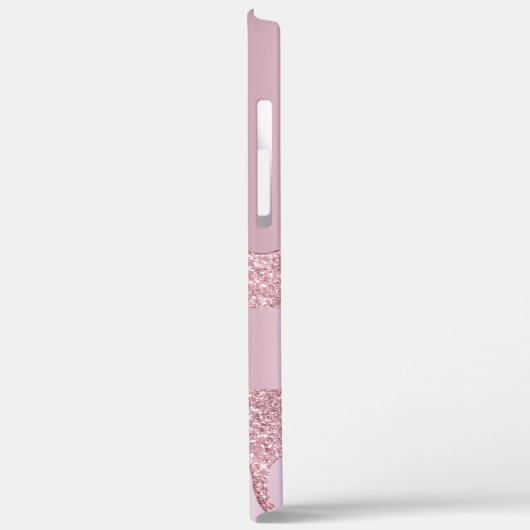 Moderne, stijlvolle roze roze goudglitterdruppels Case-Mate iPhone case (Achterkant / Links)