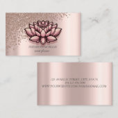 Moderne stijlvolle Rozen gouden diamanten Lotus Visitekaartje (Voorkant / Achterkant)