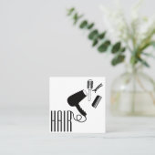 Moderne stijlvolle rug & witte kapper vierkante visitekaartje (Staand voorkant)