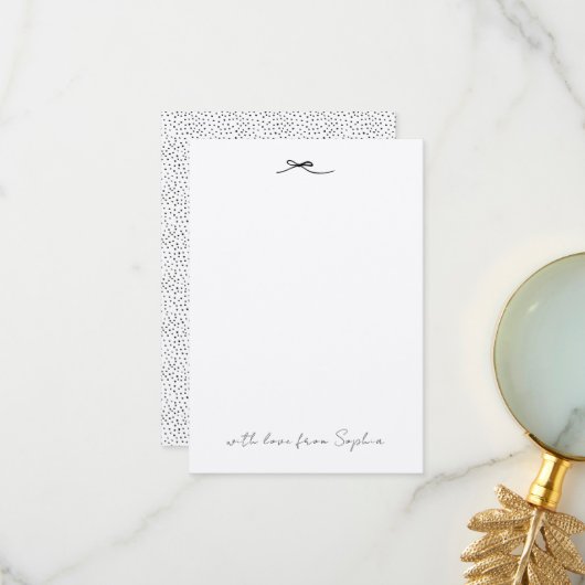 Moderne stijlvolle rustieke elegante zwarte boog p bedankkaart (Voorkant / Achterkant in situ)