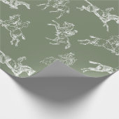 Moderne stijlvolle Sage Green Horseback Riding Toi Cadeaupapier (Hoek)