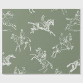 Moderne stijlvolle Sage Green Horseback Riding Toi Cadeaupapier (Vlak)