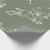 Moderne stijlvolle Sage Green Horseback Riding Toi Cadeaupapier (Hoek)