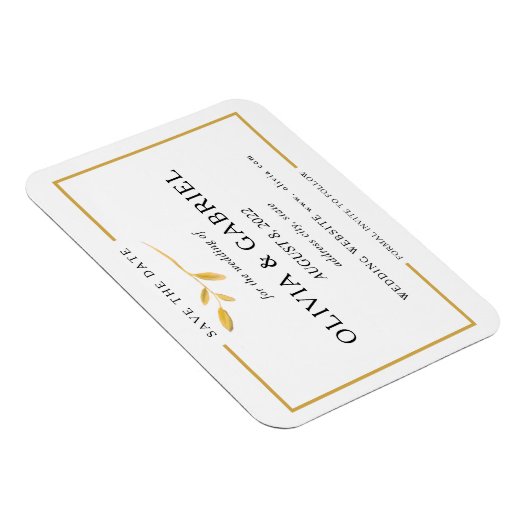 Moderne stijlvolle Save the Date. Elegant Wedding Magneet (Rechterzijde)