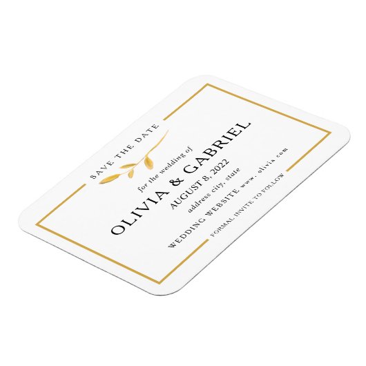 Moderne stijlvolle Save the Date. Elegant Wedding Magneet (Linkerzijde)