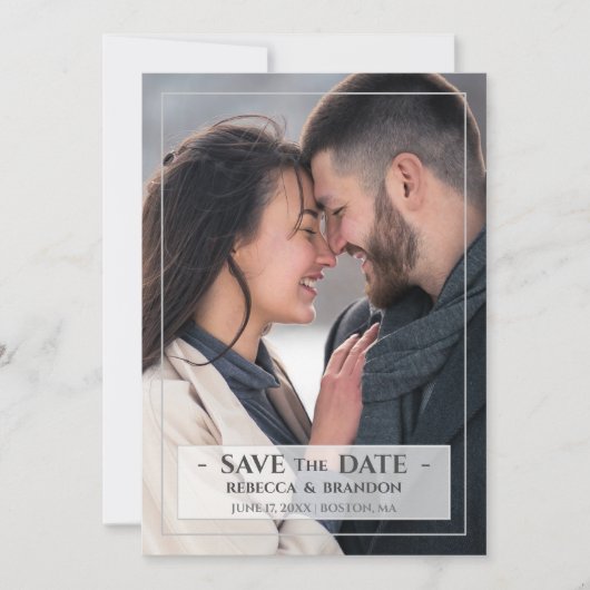Moderne & Stijlvolle Save The Date Trouwfoto kaart (Voorkant)