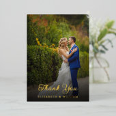 Moderne, stijlvolle schrijfwijze foto-bruiloft - H Folie Uitnodiging (Staand Voorkant)