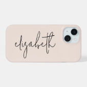 Moderne stijlvolle script roze rood iPhone 15 case (Achterkant horizontaal)