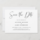 Moderne stijlvolle scriptfoto save the date (Achterkant)