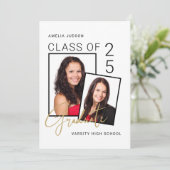 Moderne stijlvolle scriptklasse van 25 foto-Afstud Aankondiging (Staand voorkant)