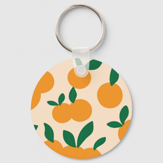 Moderne, stijlvolle Sinaasappels van citrusvruchte Sleutelhanger (Voorkant)