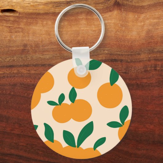 Moderne, stijlvolle Sinaasappels van citrusvruchte Sleutelhanger (Voorkant)