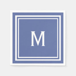 Moderne Stijlvolle Slate Blue Monogram Servet