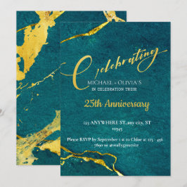 Moderne stijlvolle stijlvolle gouden trouwdag kaart