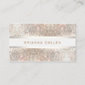 Moderne stijlvolle strepen zilveren pailletten visitekaartje (Voorkant)