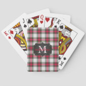 Moderne, stijlvolle Tartan, monogramnaam Pokerkaarten (Achterkant)