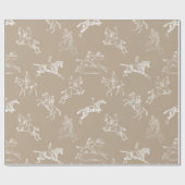 Moderne stijlvolle taupe witte paardrijtoile cadeaupapier (Vlak)