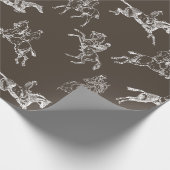 Moderne stijlvolle taupe witte paardrijtoile cadeaupapier (Hoek)