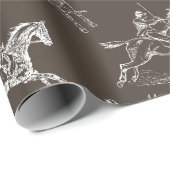 Moderne stijlvolle taupe witte paardrijtoile cadeaupapier (Rol Hoek)