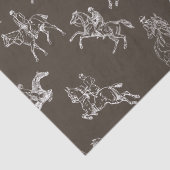 Moderne stijlvolle taupe witte paardrijtoile tissuepapier (Detail)