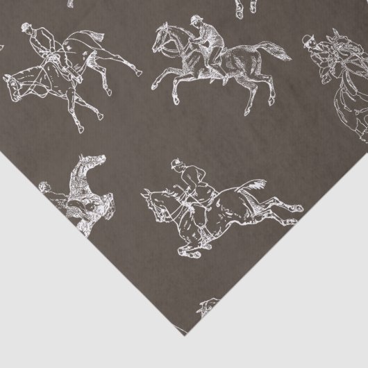 Moderne stijlvolle taupe witte paardrijtoile tissuepapier (Detail)