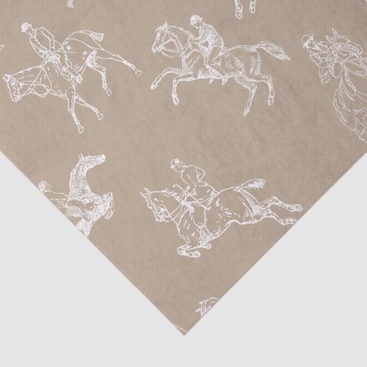 Moderne stijlvolle taupe witte paardrijtoile tissuepapier (Detail)