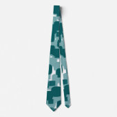 Moderne Stijlvolle Teal Abstract Patroon Stropdas (Voorkant)