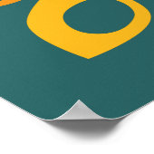 Moderne Stijlvolle Teal Goudsbloem Mosterd Abstrac Poster (Hoek)