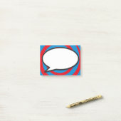 Moderne stijlvolle tekstballon in stripstijl post-it® notes (Op bureau)