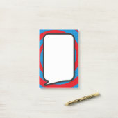 Moderne stijlvolle tekstballon in stripstijl post-it® notes (Op bureau)