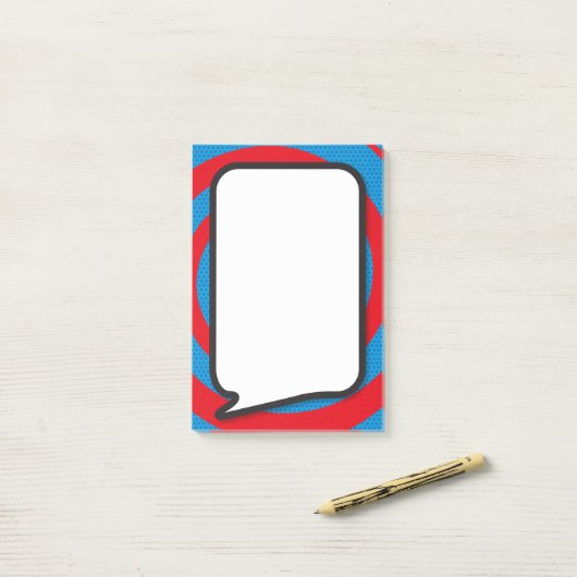 Moderne stijlvolle tekstballon voor stripboeken post-it® notes (Op bureau)